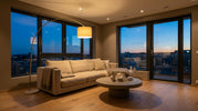 Warm and cool light compared in an interior: colour temperature from 2700K to 4000K