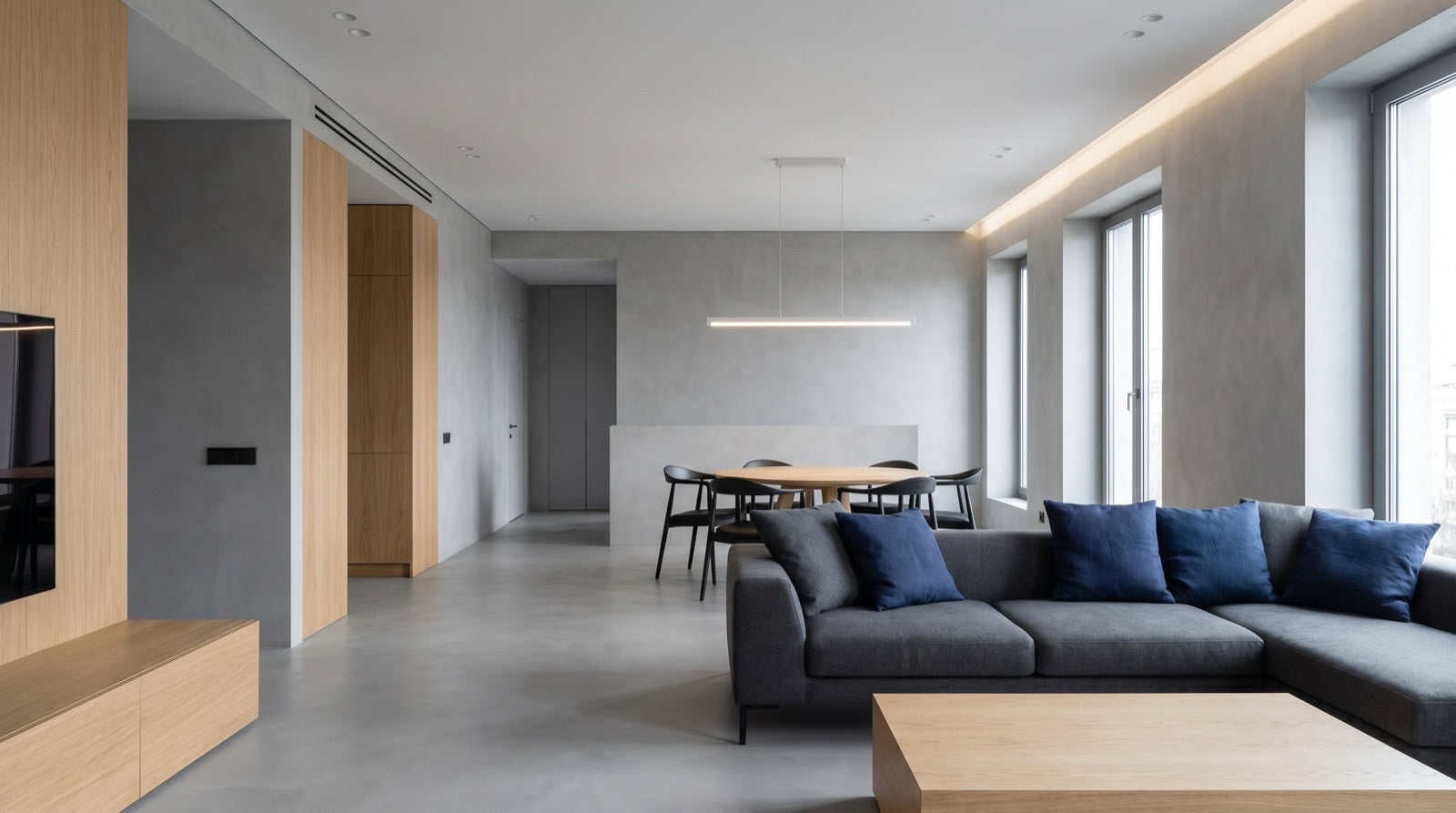 High CRI lighting revealing natural colour of materials in an interior