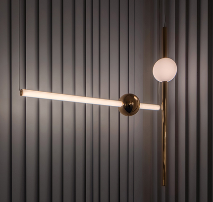 Pendant lamp ORION GLOBE by Rodesigne — brass modern pendant light, custom designer lighting by RODESIGNE