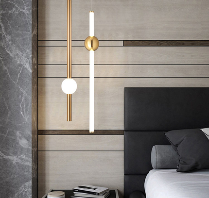 Pendant lamp ORION GLOBE by Rodesigne — brass modern pendant light, custom designer lighting by RODESIGNE