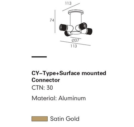 Connector CANINO-21 — track lighting accessory, technical lighting by RODESIGNE