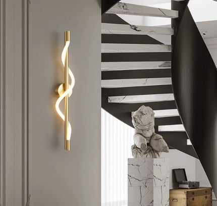 Wall Sconce TRACER TWISTED — brass wall sconce lamp, designer lighting by RODESIGNE