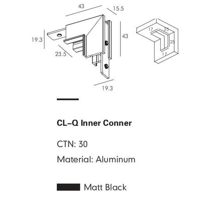 Connector Module FABIO-W — track lighting accessory, technical lighting by RODESIGNE