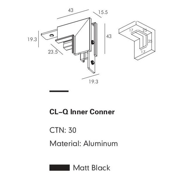 Connector Module FABIO-W — track lighting accessory, technical lighting by RODESIGNE