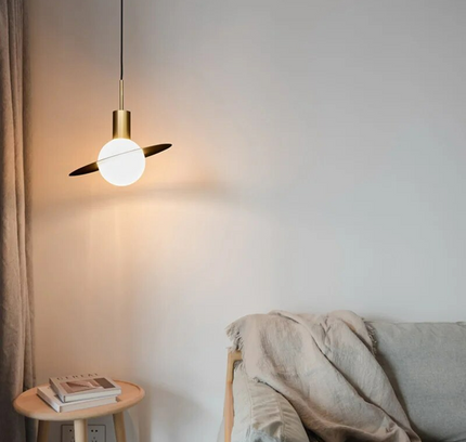 Pendant lamp SATURNE by Rodesigne — brass modern pendant light, custom designer lighting by RODESIGNE