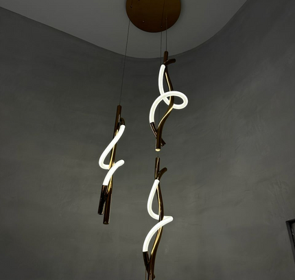 Pendant lamp ORETTI by Rodesigne — brass modern pendant light, custom designer lighting by RODESIGNE