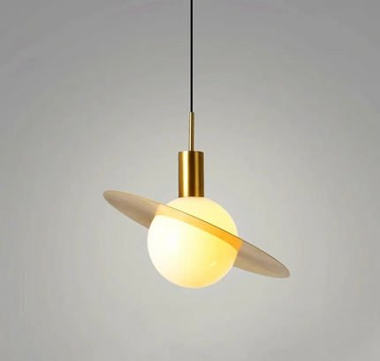 Pendant lamp SATURNE by Rodesigne — brass modern pendant light, custom designer lighting by RODESIGNE