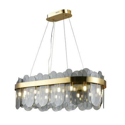 Chandelier WANAS LONG by Rodesigne — brass designer chandelier, custom lighting by RODESIGNE