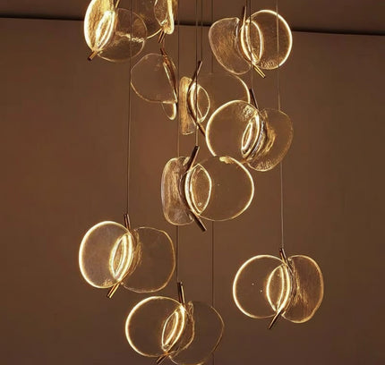 Pendant Light RINGORA — glass modern pendant light, custom designer lighting by RODESIGNE