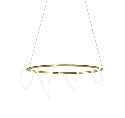 Chandelier TRACER CIRCLE by Rodesige — brass designer chandelier, custom lighting by RODESIGNE