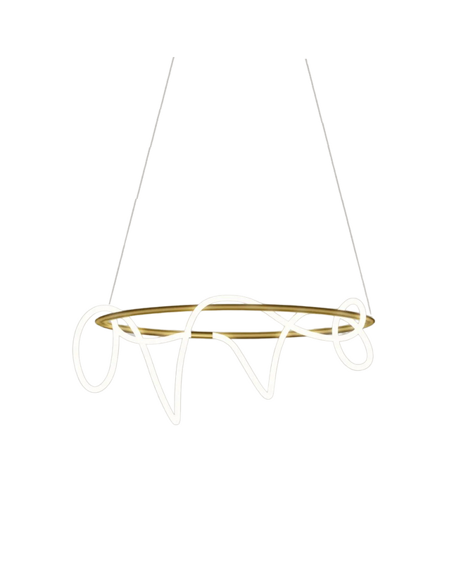 Chandelier TRACER CIRCLE by Rodesige — brass designer chandelier, custom lighting by RODESIGNE