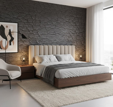 Wall Panel CHARCOAL BURT WOOD — decorative acoustic wall panel, sound absorption by RODESIGNE