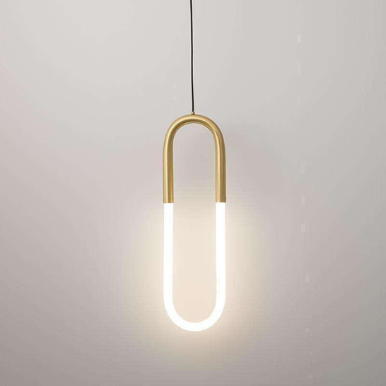 Pendant lamp RUDI LOOP by Rodesigne — brass modern pendant light, custom designer lighting by RODESIGNE
