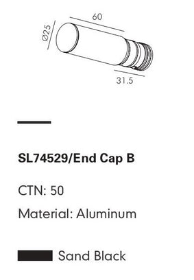 End Cap GUBBIO-07 — track lighting accessory, technical lighting by RODESIGNE