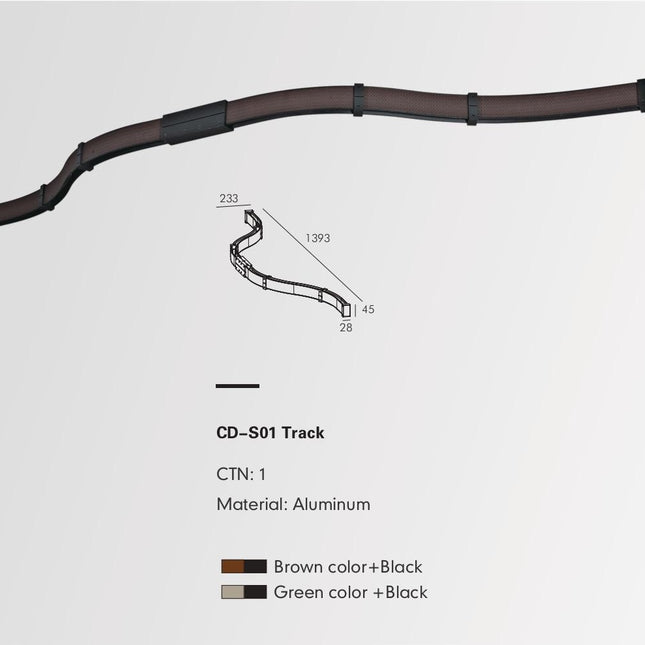 Track Rail MOBIUS-S — track lighting accessory, technical lighting by RODESIGNE
