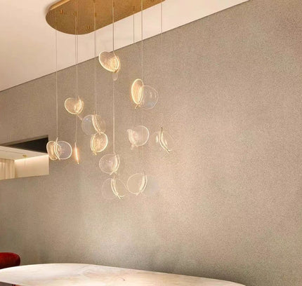 Pendant Light RINGORA — glass modern pendant light, custom designer lighting by RODESIGNE