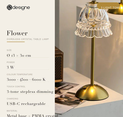 LUMA table lamp - Flower shade - specs