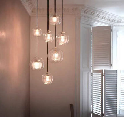 Pendant Light PLEATED CRYSTAL — glass modern pendant light, custom designer lighting by RODESIGNE