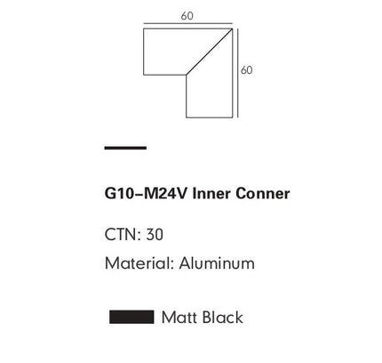 Corner Mount PARATA-M24 — track lighting accessory, technical lighting by RODESIGNE