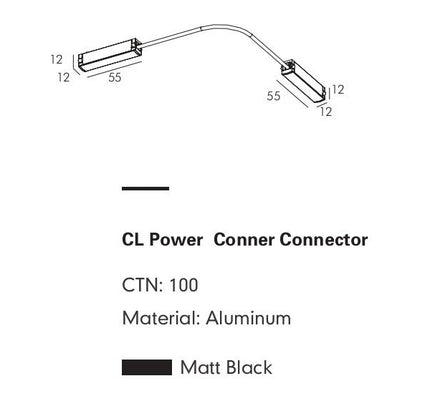 Corner Connector FABIO — track lighting accessory, technical lighting by RODESIGNE