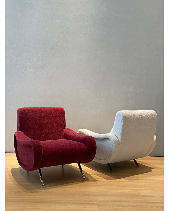 Armchair RIVA in burgundy velvet by RODESIGNE