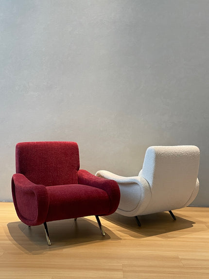 Armchair RIVA in burgundy velvet by RODESIGNE