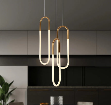 Pendant lamp RUDI LOOP by Rodesigne — brass modern pendant light, custom designer lighting by RODESIGNE