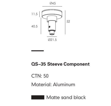 Mounting Bracket MOBIUS-35 — track lighting accessory, technical lighting by RODESIGNE