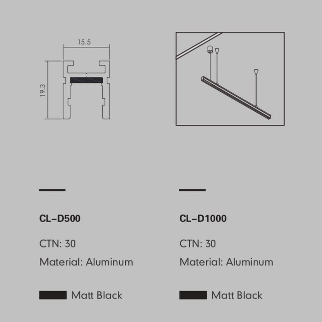 Track Rail FABIO-D — track lighting accessory, technical lighting by RODESIGNE