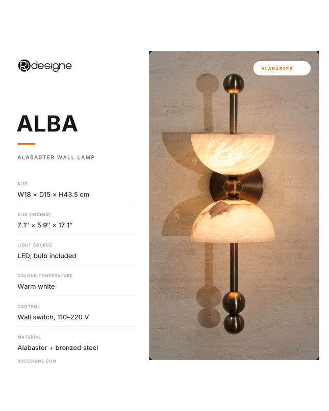 Wall lamp (Sconce) ALBA by Rodesigne — specifications