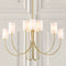 Chandelier ARLETTE by Rodesigne — brass French chandelier with white shades in classic interior