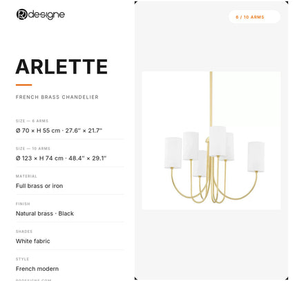 Chandelier ARLETTE by Rodesigne — specifications