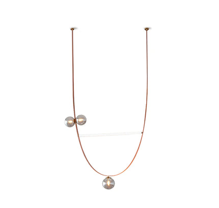 Chandelier BELT LEATHER by Rodesigne — brass designer chandelier, custom lighting by RODESIGNE