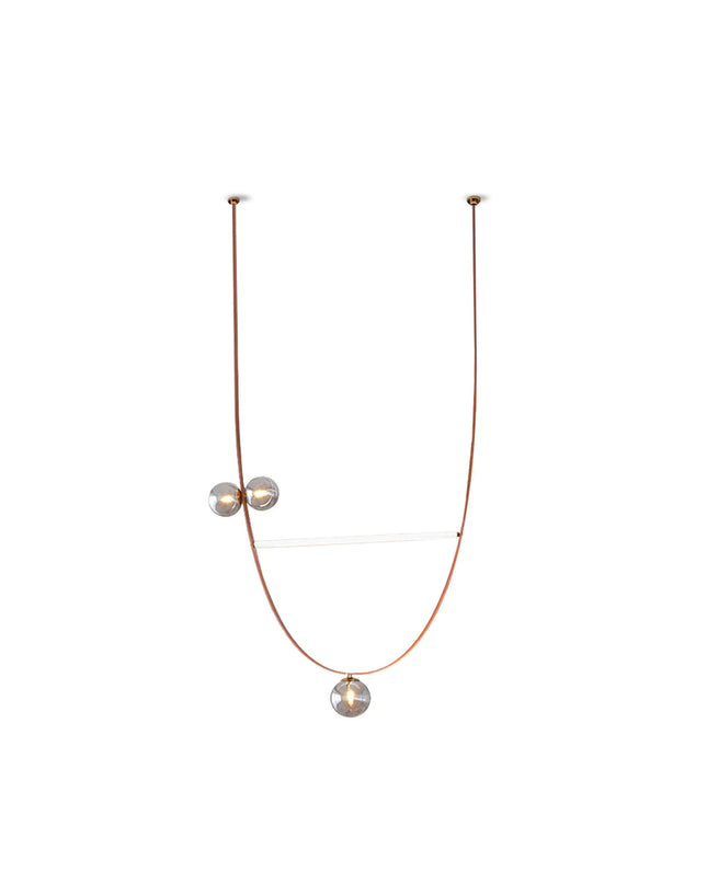 Chandelier BELT LEATHER by Rodesigne — brass designer chandelier, custom lighting by RODESIGNE