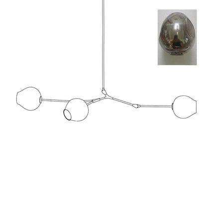 Chandelier BIFURCATION by Rodesigne — glass designer chandelier, custom lighting by RODESIGNE
