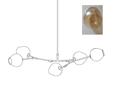 Chandelier BIFURCATION by Rodesigne — glass designer chandelier, custom lighting by RODESIGNE