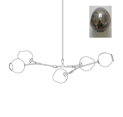 Chandelier BIFURCATION by Rodesigne — glass designer chandelier, custom lighting by RODESIGNE