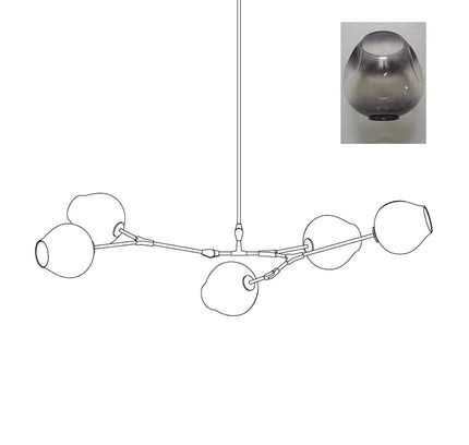 Chandelier BIFURCATION by Rodesigne — glass designer chandelier, custom lighting by RODESIGNE