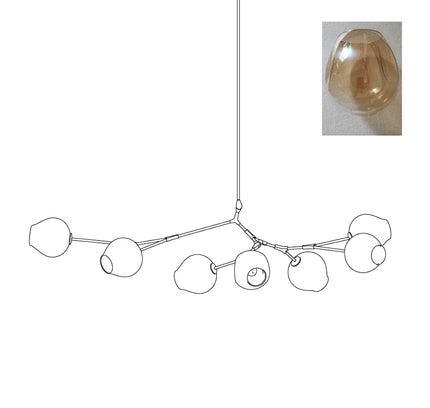 Chandelier BIFURCATION by Rodesigne — glass designer chandelier, custom lighting by RODESIGNE