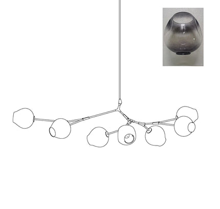 Chandelier BIFURCATION by Rodesigne — glass designer chandelier, custom lighting by RODESIGNE