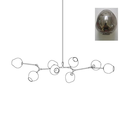 Chandelier BIFURCATION by Rodesigne — glass designer chandelier, custom lighting by RODESIGNE