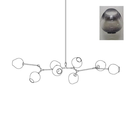Chandelier BIFURCATION by Rodesigne — glass designer chandelier, custom lighting by RODESIGNE