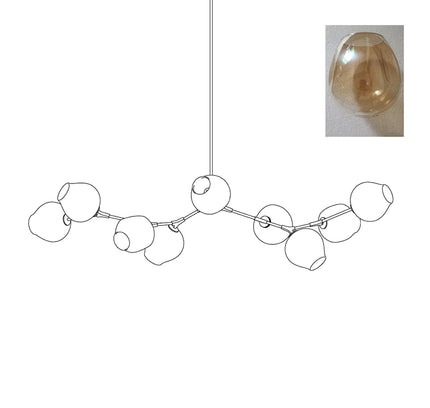 Chandelier BIFURCATION by Rodesigne — glass designer chandelier, custom lighting by RODESIGNE