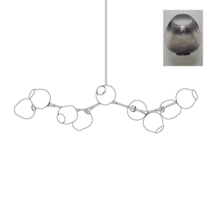 Chandelier BIFURCATION by Rodesigne — glass designer chandelier, custom lighting by RODESIGNE