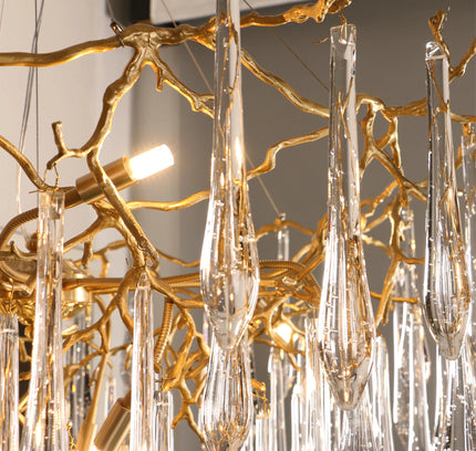 Chandelier BRANCH by Rodesigne — brass designer chandelier, custom lighting by RODESIGNE