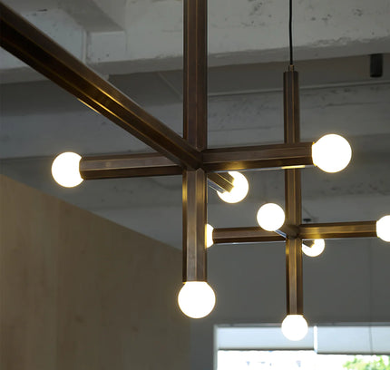 Chandelier UNES by Rodesigne — brass designer chandelier, custom lighting by RODESIGNE