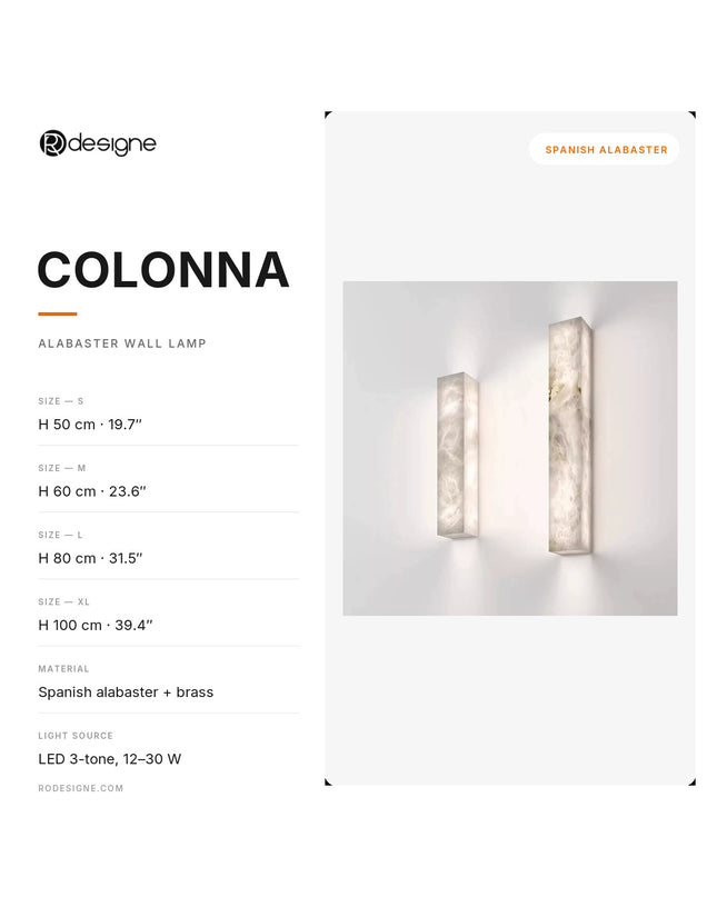 Wall lamp (Sconce) COLONNA by Rodesigne — specifications