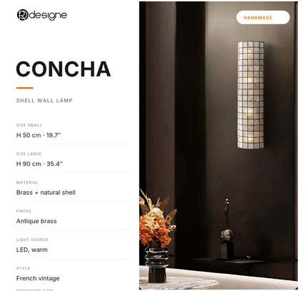 Wall lamp (Sconce) CONCHA by Rodesigne — specifications