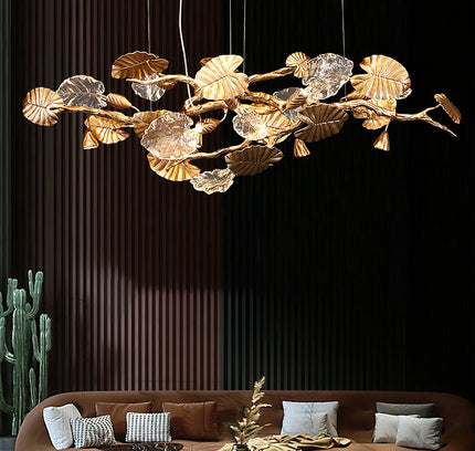 Chandelier LEAVES by Rodesigne — glass designer chandelier, custom lighting by RODESIGNE