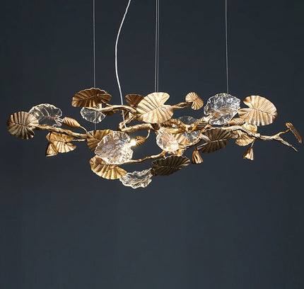 Chandelier LEAVES by Rodesigne — glass designer chandelier, custom lighting by RODESIGNE